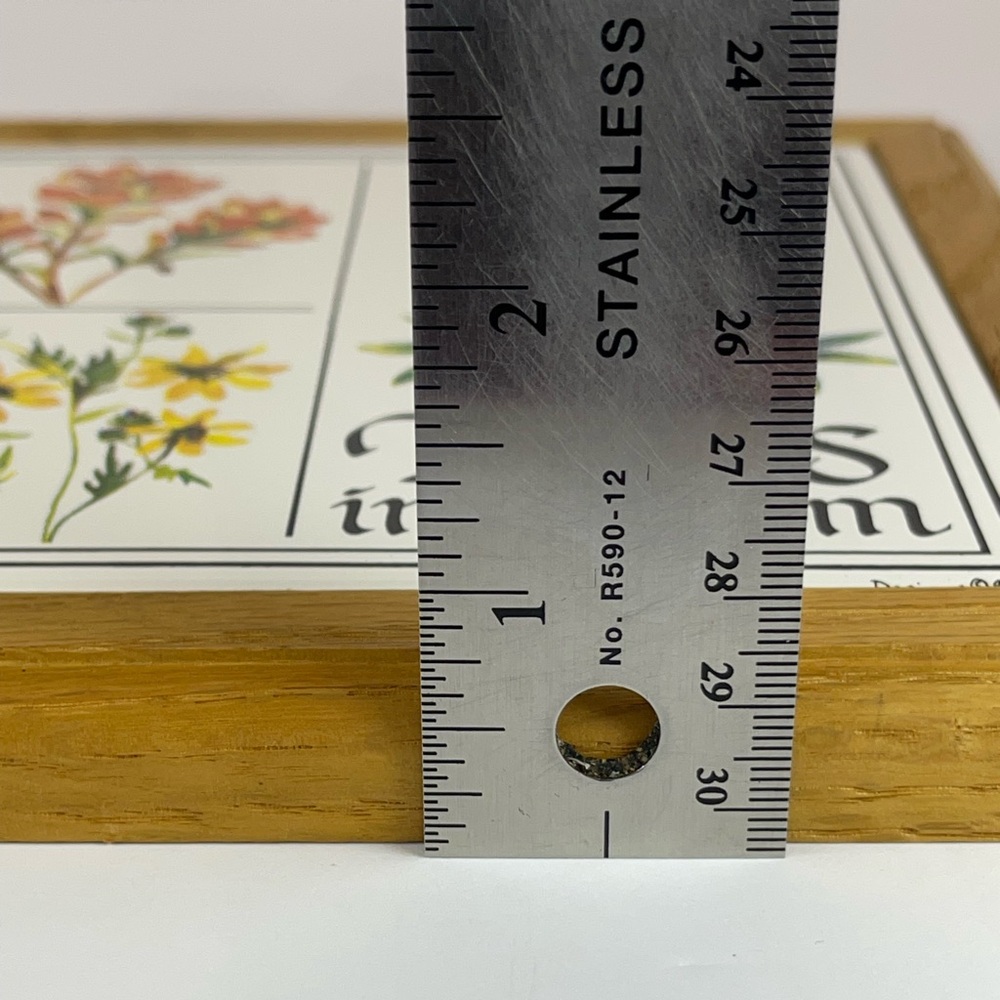 Vintage wooden framed porcelain ceramic Texas tile - Picture 6 of 6